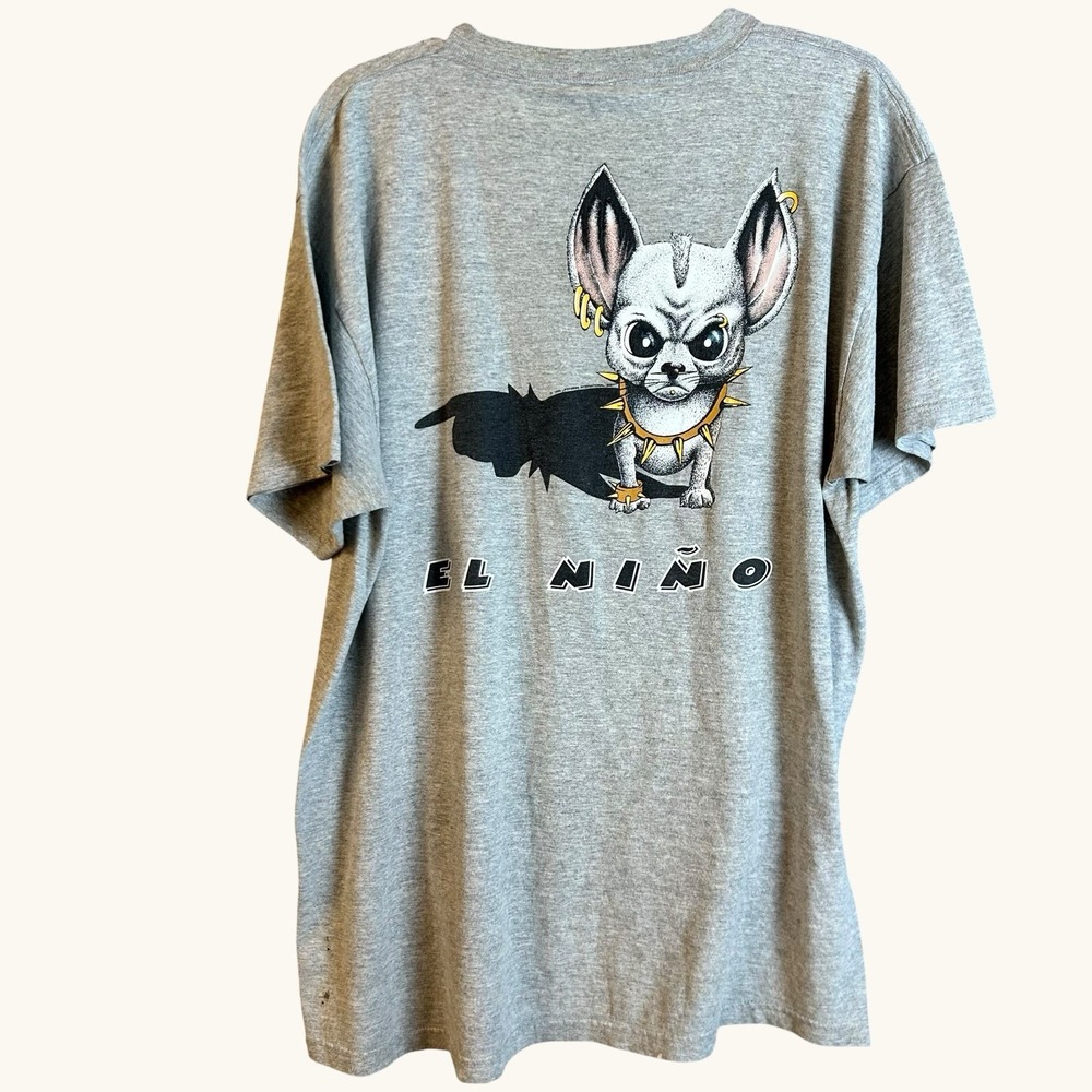 Vintage 90s Life Forms EL NIÑO Dog T Shirt Size XL